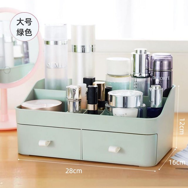Caja de almacenamiento de papelería y cosméticos, estilo cajón, caja de plástico dividida, brocha de maquillaje, estante de almacenamiento de lápiz labial, caja de almacenamiento de organiza