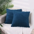 thumbnail image 2 of Unique Bargains 4 Solid Striped Square Decorative Throw Pillow Covers Textured Pillowcases Dark Blue 18" x 18", 2 of 6