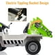 thumbnail image 4 of Camión volquete para niños, coche eléctrico 12V con caja volquete eléctrica, control remoto y pala extra, vehículo de construcción con USB, MP3, reproductor de música (blanco y verde), 4 of 8