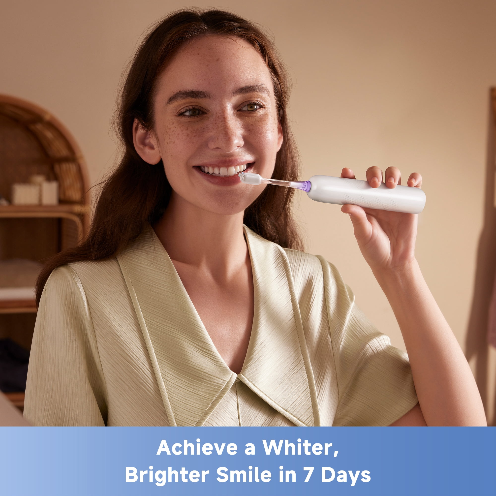 MOVA Fresh Electric Toothbrush,Pressure Sensing,3in1 Replacement Brush Head,30-day battery life