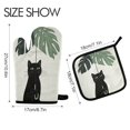 thumbnail image 2 of Yayeee Oven Mitts and Pot Holder Set of 2 Heat Resistant Kitchen Gloves Baking Hot Pad, Black Cat Umbrella, 2 of 5