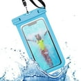 thumbnail image 1 of Haomacro Waterproof Underwater Beach Swimming Mobile Phone Bag Transparent Visible Dry Pouch-Blue, 1 of 6