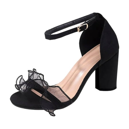 

PEASKJP Platform Sandals Women Womens Sandals Comfort Flats Shoes with Slip on Sandals for Women Casual Summer Dress Shoes Ankle Elastic Bohemian Beach sandals (Black 8.5)