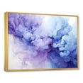 thumbnail image 3 of Designart "Soothing Smoke Serenity Blue and Purple Symphony" Oversized Fractal Framed Wall Art - Modern Blue Abstract Entryway Framed Wall Art, 3 of 7