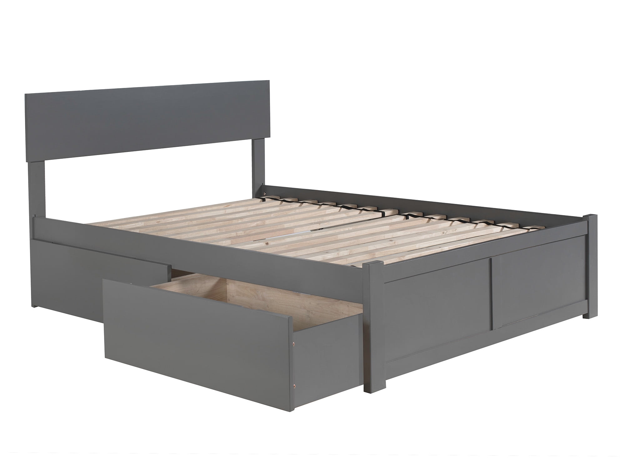 Orlando Platform Bed with Flat Panel Foot Board and 2 Urban Bed Drawers