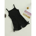 thumbnail image 3 of Seyurigaoka Toddler Baby Girls Sling Playsuits Solid Color Spaghetti Strap Sleeveless Jumpsuits Summer Casual One-Piece Romper Pants Clothes, 3 of 7