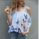 thumbnail image 1 of Tirantes de mariposa mangas huecas camisa de ocio MABOTO Azul XXXXL, 1 of 4