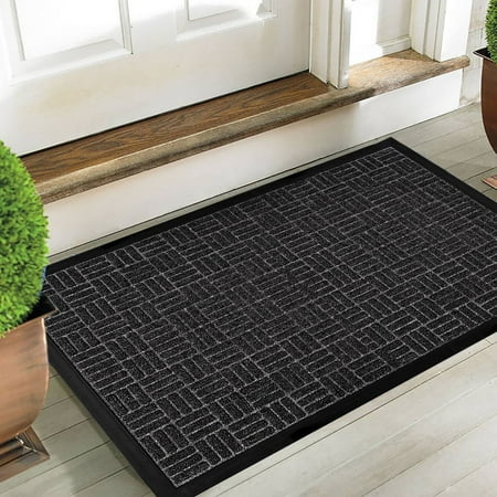 Popeven Large Outdoor Door Mats Rubber Shoes Scraper 36 X 24
