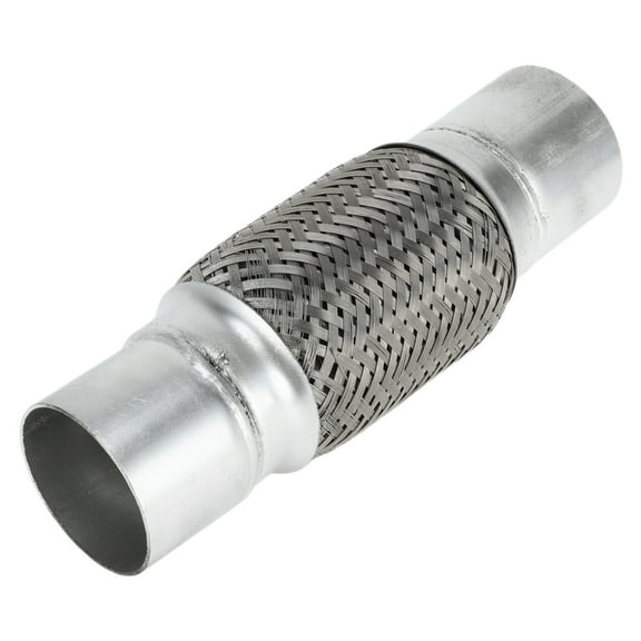 Unique Bargains Car Exhaust Flex Pipe 2.55 Inch OD Flexible Braided Exhaust Tube Universal Flexible Pipe Tubing Silver Tone 1Pc