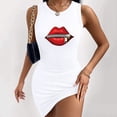thumbnail image 3 of Leutsin Robe d'Été Décontractée Grande Taille pour Femmes Robe d'Été Sexy Sans Manches Amincissante Col Rond Imprimée, 3 of 8
