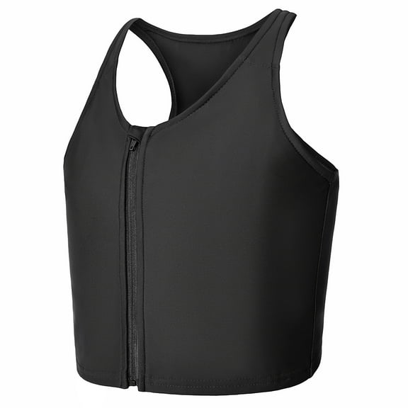 Wonababi chest binder corset with zipper tank top Ultra flat binder ，XS-4XL
