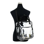 Eastsport Unisex Clear Double Handle Stadium Approved Tote, Black Trim