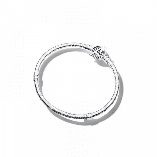 S925 Silver Bracelet (8.26英寸), A-Button Snake Chain Cubic Zirconia Bracelet - Gift for Her