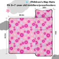 thumbnail image 5 of Geometric Flower and Dahlia Pink Pattern Teens Toddler Nap Mat with Pillow, Sleeping Mat Bag for Preschool Daycare 50"x20", 5 of 6