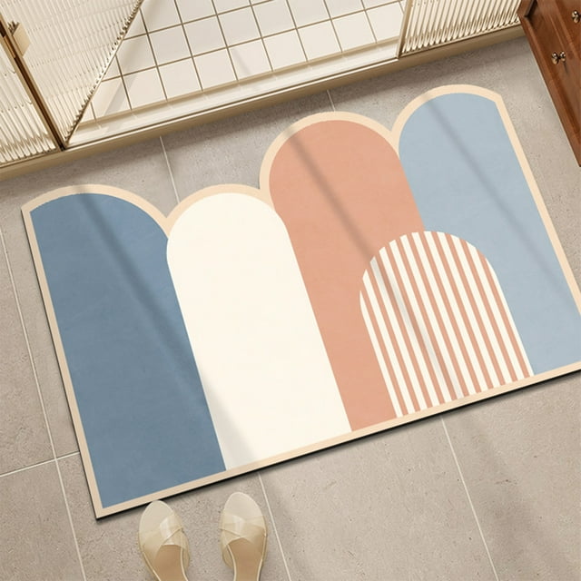 Entryway Door Mat Cushioned Anti-Fatigue Kitchen Rug, Waterproof Non Slip Entryway Rug Dirt Trapper Indoor Machine Washable Rubber Absorbent Door Mats Great For Garden Clearance