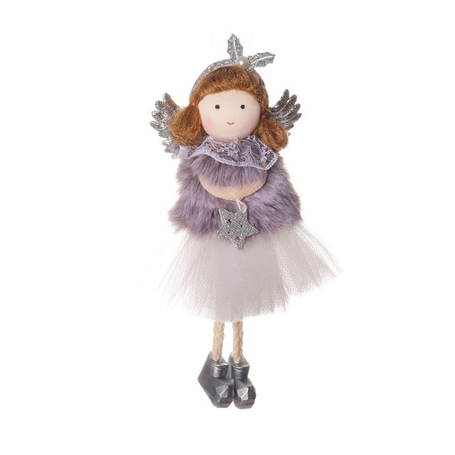 Gibobby Diadema de Navidad, adornos colgantes de Ángel de peluche, colgante de Navidad, decoración de Navidad para el, decoración de fiesta de cumpleaños para niña(Gris)