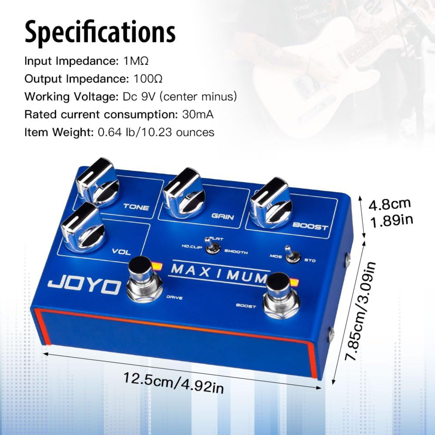 JOYO R-05 Overdrive Boost Guitar Pedal 6 Modes Pure Clean True Bypass For Guitar Bass
