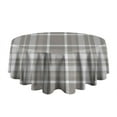 thumbnail image 5 of Gray White Plaid Checkered Pattern Round Tablecloth 60"x60",Wrinkle Wipeable Table Cloth for Kitchen Dining Room Picnic Patio Party, 5 of 6