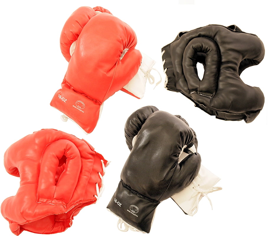 Shelter 2 Pair Red Corner Black Corner 14oz Boxing Gloves Set 