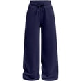 thumbnail image 3 of HNMKIU Girls Casual Straight Leg Pants Comfortable Elastic Waistband Sweatpants For Play Everyday Wear Dark Blue,13-14 Years, 3 of 5