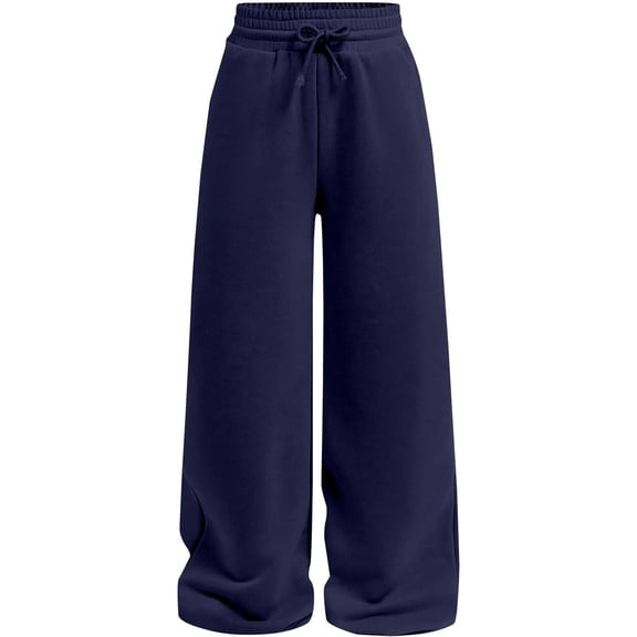 Tween Girls All-Season Baggy Sweatpants, Soft Elastic Waist Wide Leg Joggers for School & Daily Wear