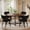 Black 4pcs, variant on KATBOC 47in Round Dining Table Set with4 Boucle Chairs, Solid Walnut Modern Farmhouse Kitchen Table for 4-6 People, Dining Room, Dark Brown & white