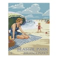 thumbnail image 2 of Bridgeport, Connecticut, Woman on the Beach (1000 Piece Puzzle, Size 19x27, Challenging Jigsaw Puzzle for Adults and Family, Made in USA), 2 of 4