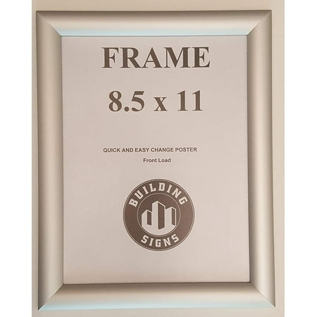 Silver Snap Poster Frame/ Picture Frame / notice frame 8.5 x 11 Front Load Easy Open Snap frame ( Aluminum !!!)