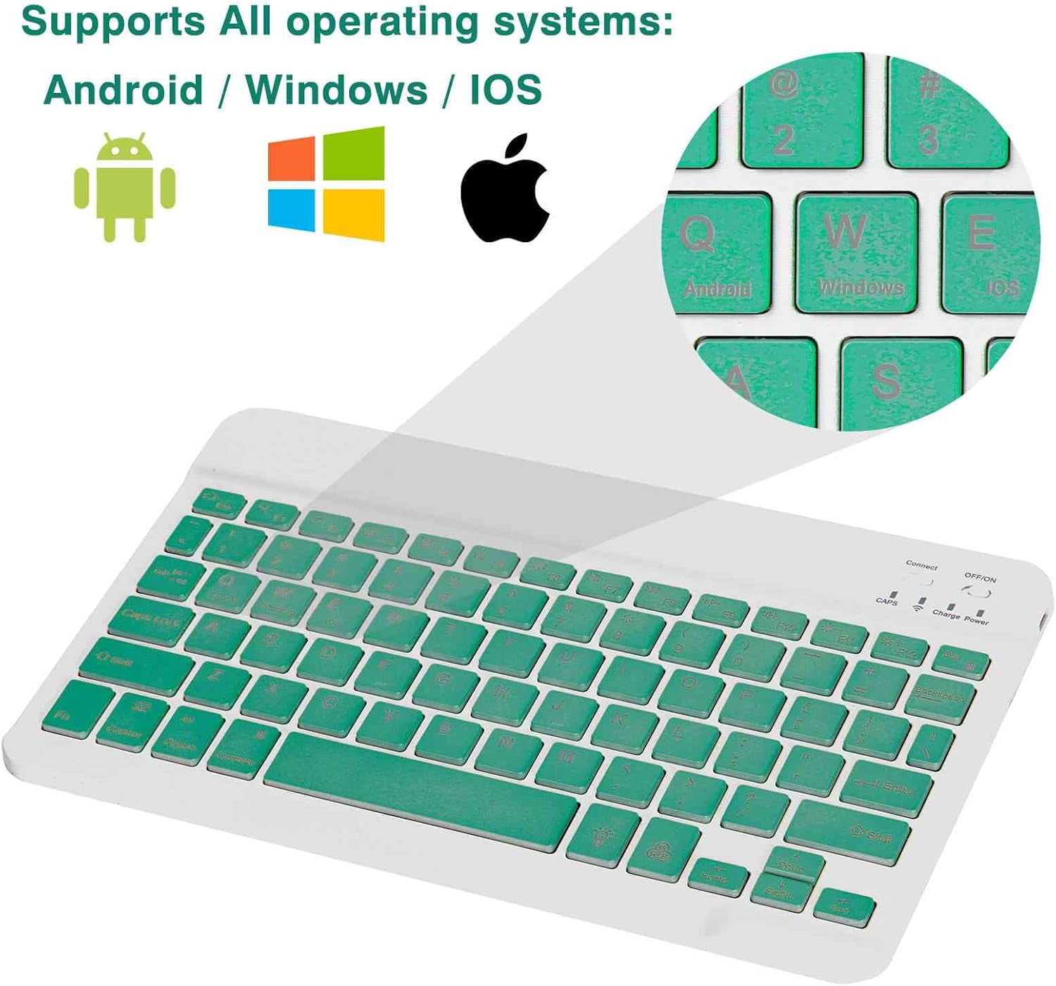 Innotech SC Rechargeable Bluetooth Keyboard and Mouse Combo-7-Color Backlit Ultra-Slim Portable Compact Wireless Mouse Keyboard Set for Android Windows Tablet Cell Phone iPad 13 and Above- Dark Green