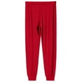 thumbnail image 6 of WTOBBY Men's Drawstring Cuffed Casual Pants with Pockets, Soft Home Sleep Pajama Bottoms for Lounging and Relaxation, Comfortable Fit,Red L, 6 of 8
