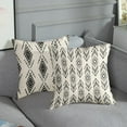 thumbnail image 4 of Throw Pillow Covers Home Decor Set of 4 Tribal Black White Tribal Boho Bohemian Ikat Black Pillow Cases Decorative 18 x 18 Inches Outdoor Cushion Couch Sofa Pillowcases, 4 of 6