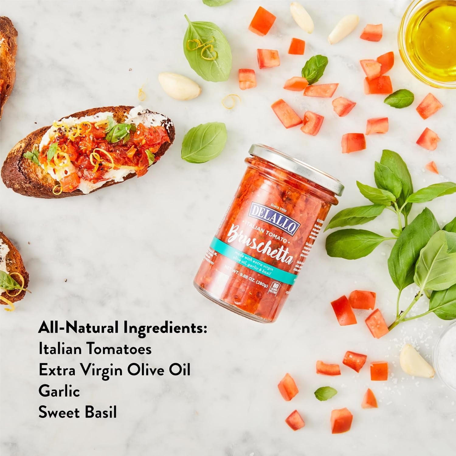 Pack of 6, Delallo Italian Tomato Bruschetta, 9.88 oz