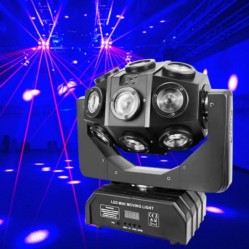 Miumaeov 4 in 1Moving Head Stage Light Professional 18 LED RGBW Stage Light Sound Activated DMX 512 Control for DJ KTV Disco Party Wedding Concert Festival