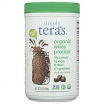 Tera's Whey Organic Whey Protein Powder, Dark Chocolate, 20g Protein, 0.75 Lb