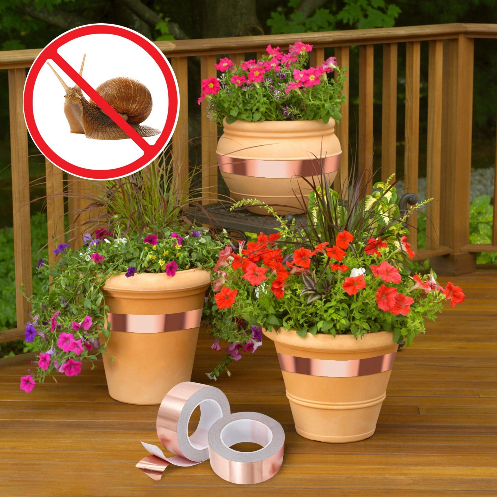 ReTeiv 2inX 787.4in Copper Tape Against Snails Raised Beds For Garden,Copper Foil Tape Fence, Self-Adhesive Shielding Tape, Foil Tape with Conductive Adhesive for Shielding,Crafts,Electrical Repairs