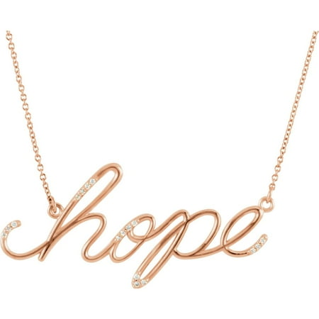 Hope Diamond Necklace - 14k Rose Gold Diamond Hope 16