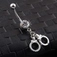 thumbnail image 2 of Piercing para el ombligo de acero quirúrgico de 14 g con circonitas cúbicas., 2 of 3