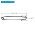 thumbnail image 2 of Uxcell Safety Pins 3.5 Inch Large Metal Sewing Pins Black 10Pcs, 2 of 5