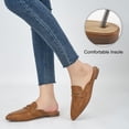 thumbnail image 5 of Ecetana Women's Pointed Toe Mules PU Leather Backless Loafer Flats Casual Slip On Shoes, 5 of 6