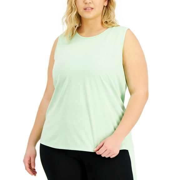 ID Ideology Womens Keyhole Back Tank Top Green Ash 3X