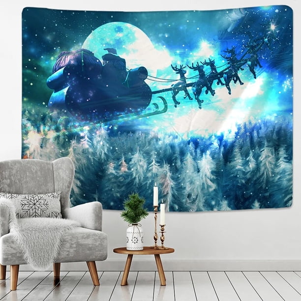 Tapiz de muñeco de nieve de Navidad colgante de pared Papá Noel regalos bohemios Hippie ambiente festivo decoración del hogar