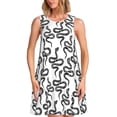 thumbnail image 1 of Disketp Hand Drawn Snake para Vestido sin Mangas para Mujeres, Vestidos de Verano para Mujeres, Casual y Holgado para la Playa, 1 of 7