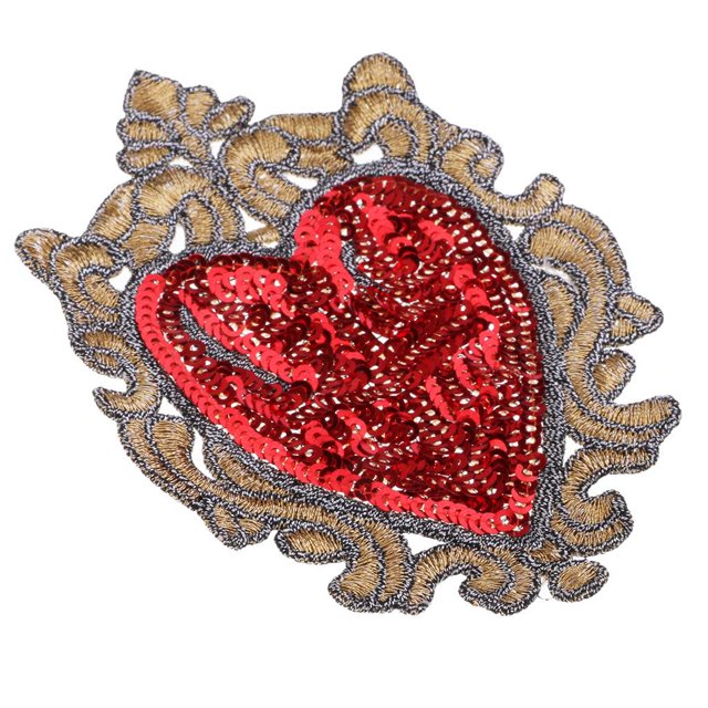 El patrón bordado corazón del póker cose en el arte de la tela de los bolsos de los de la insignia del remiendo Poker Crown Heart Sunnimix Remiendo bordado del póker