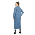 thumbnail image 2 of WSPLYSPJY Women Long Denim Jacket Jean Jacket Trench Coat Light Blue 3XL, 2 of 7