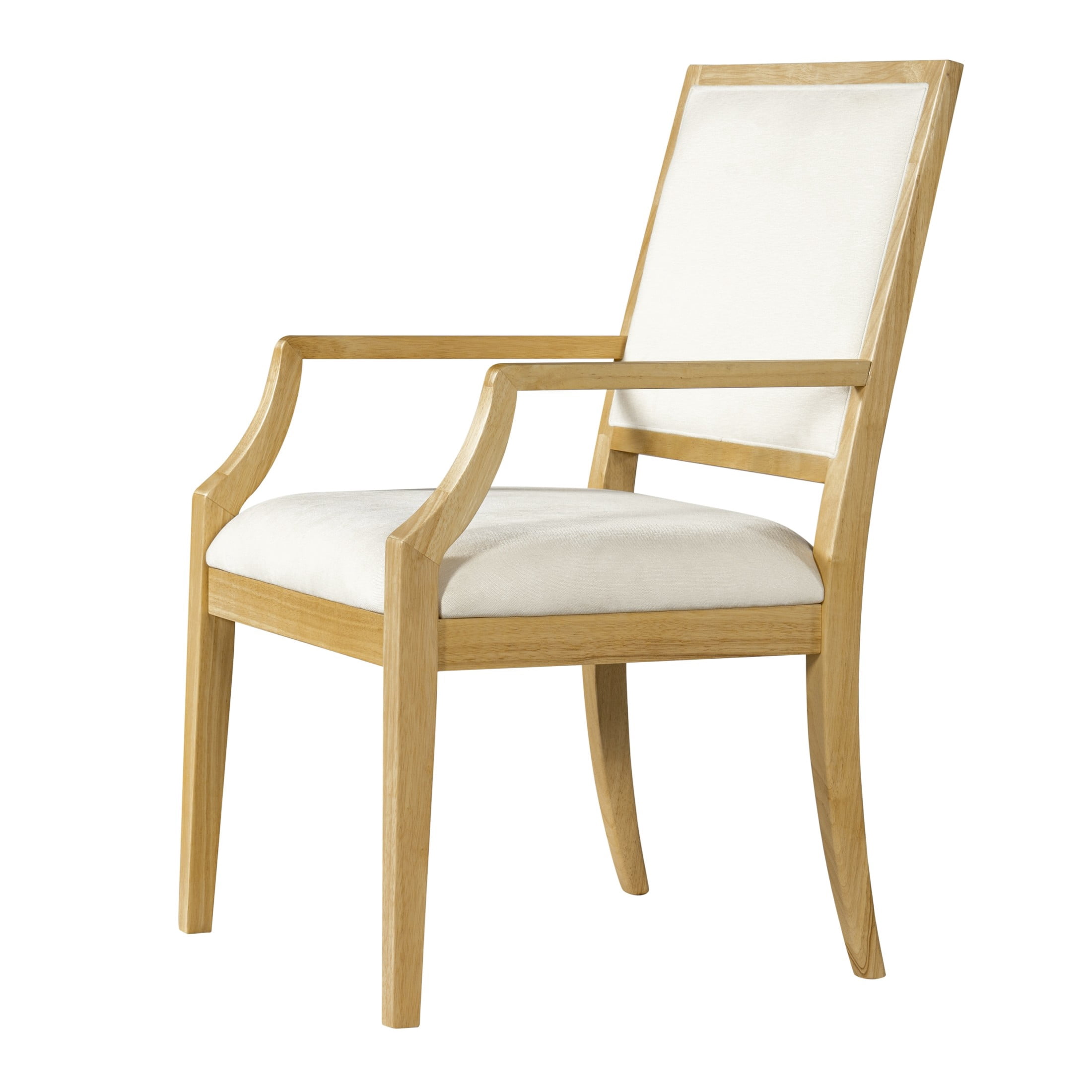 Christopher Knight Home Modern Upholstered Arm Dining Chairs, Rubberwood Frame, Beige+Natural, Set of 2