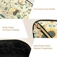thumbnail image 5 of FORMRS Makeup Bag Travel Cosmetic Organizer for Women Fold Flat Zipper Pouch with Handle, Floral Birds Pattern, 5 of 8