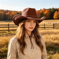 thumbnail image 2 of Classic Cowboy Hat for Western Cowhide Wide Brim Outdoor Sun Fashionable Style Western Hats for Men Size 8 Cow Print Hats Hillbilly Hat Cowboy Hat for Men Adult Toddler Cowboy Cowboy Hat Women Small, 2 of 4