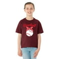 thumbnail image 2 of Wild Bobby, Cute Baseball Ribbon Gift Sports Girls Graphic Youth T-Shirt, Maroon, Medium, 2 of 3