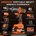 thumbnail image 4 of Protmex 1200N.m (900Ft-lbs) 1/2" Cordless Impact Wrench Brushless High Torque Power Impact Gun with 2×4.0Ah Batteries for Car Truck RV Repair, 4 of 9