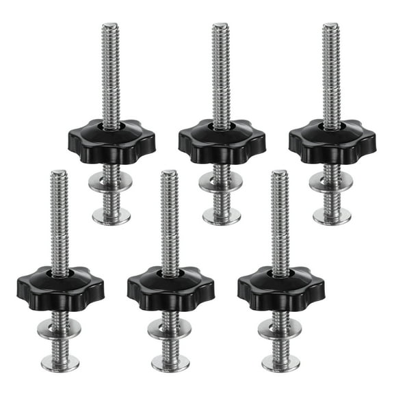 Uxcell 6Set T Track Bolts Knob Kit 1/4-20 x 2-1/2" Threaded Bolts 1.26 Dia 1/4" Hex Hand Nut for Woodworking Jigs and Fixtures